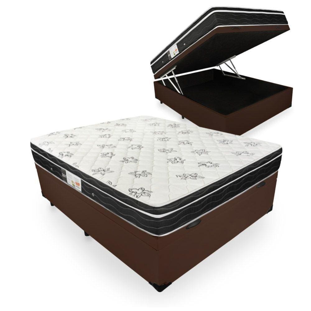 Cama Box Baú Viúva + Colchão De Molas - Ortobom - Physical Nanolastic - 128x188x65cm