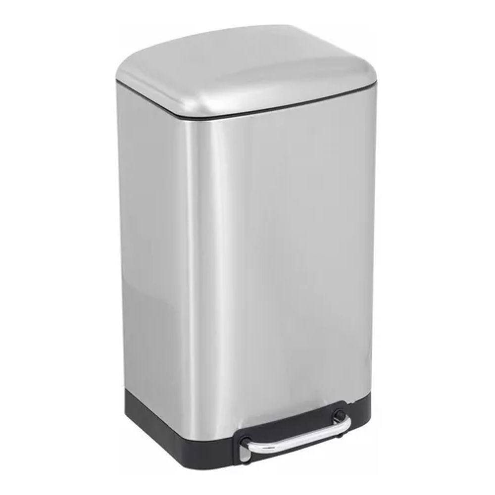Lixeira De Sobrepor Slim 30 L Aço Inox Escovado 61x34x51cm