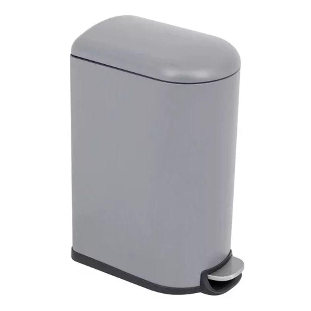 Lixeira Sobrepor Slim Alta Metal 42 L Cinza 64x29x46cm