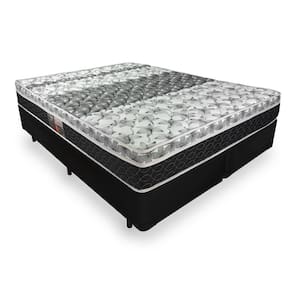 Cama Box Queen + Colchão De Molas - Castor - Class Tecnopedic One Face 158x198x60cm