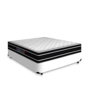 Cama Box Casal + Colchão De Espuma D33 - Castor - Black White Double Face - 138x188x62cm