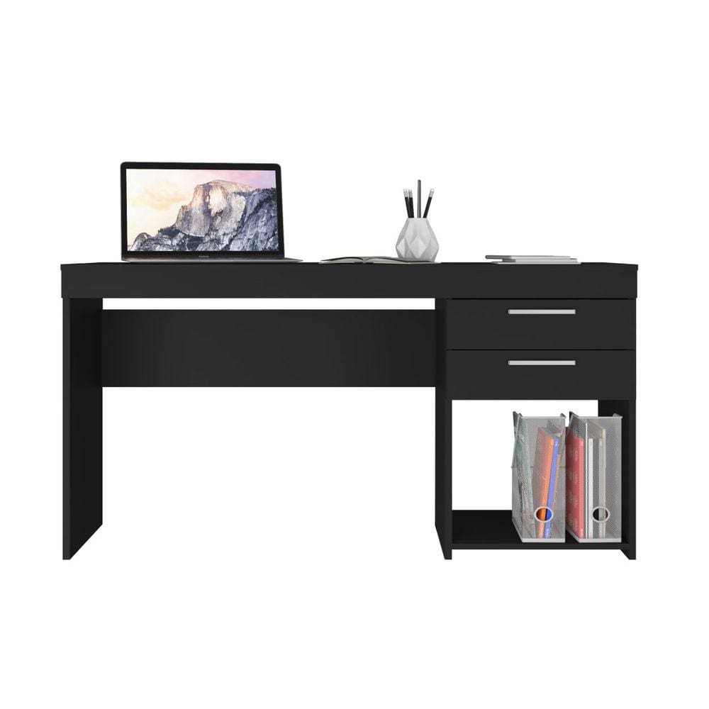 Mesa Office 2 Gavetas Notável Preto