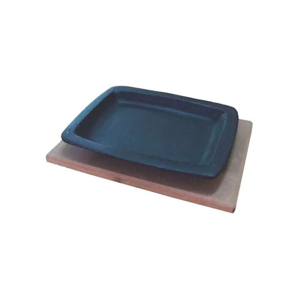 Jogo 5 Tepan 16x20cm Ferro Fundido E 5 Aparador Em Madeira