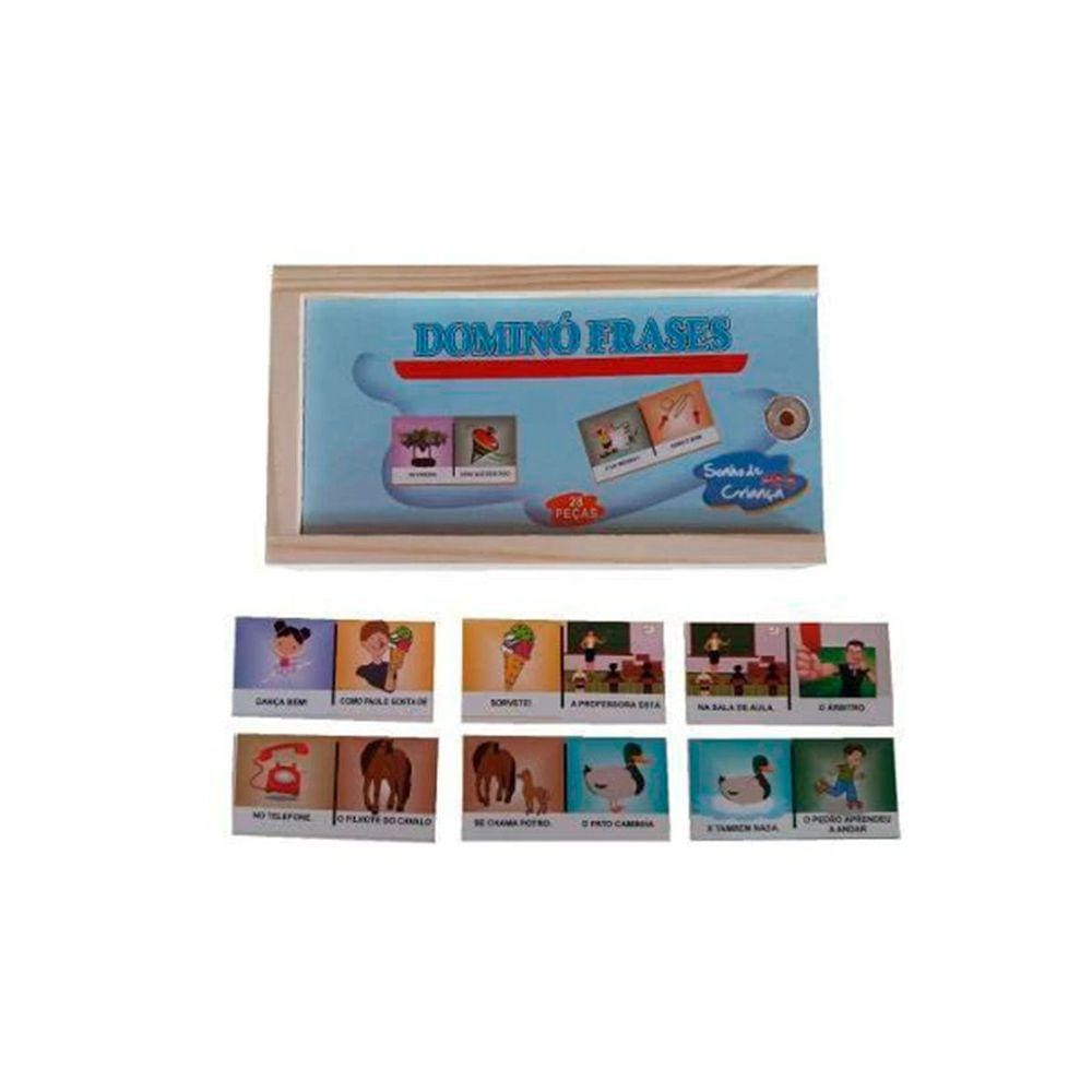 Jogo de Dominó Frases em Mdf 28 Peças
