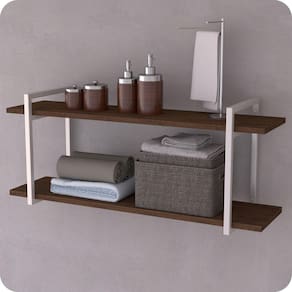 Prateleira Estilo Industrial Banheiro Parede GND BM 100cm