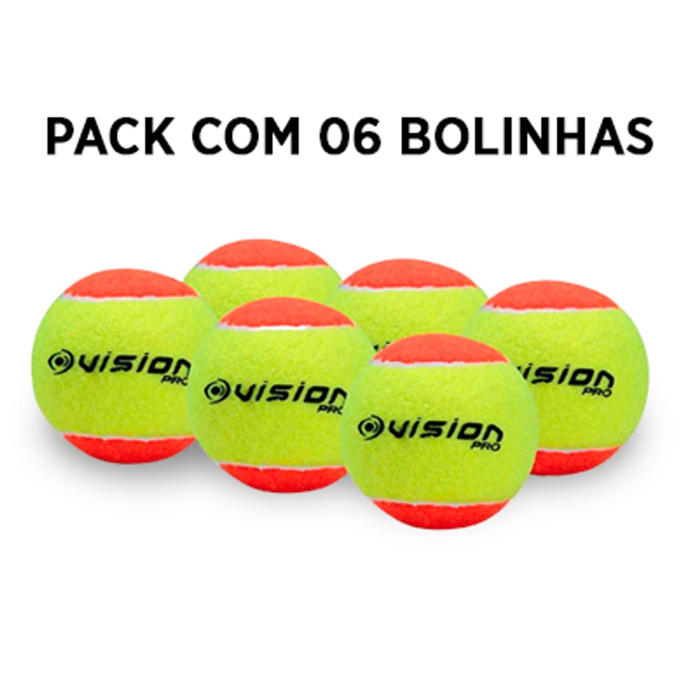 Bola de Beach Tennis Vision - Pack com 6 Bolas