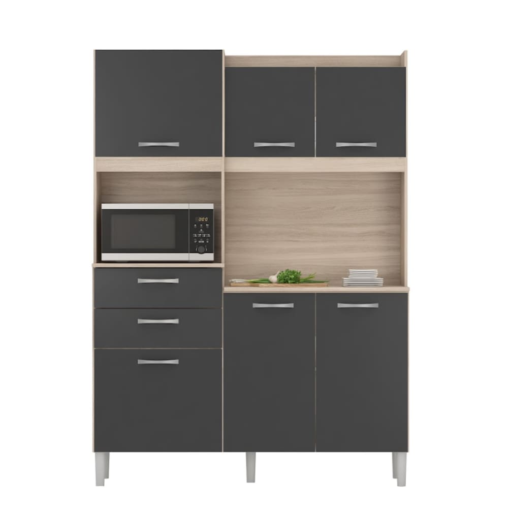 Kit Cozinha Harmonia Avena / Grafito - Demóbile