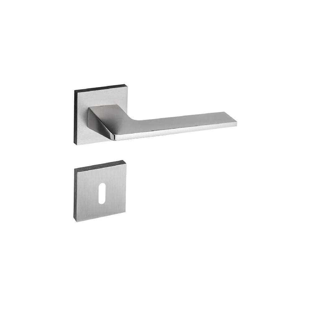 Fechadura Porta Interna Quarto Sala Pado Sara Escovada Acetinada Quadrada 55Mm Cra Chave Grande