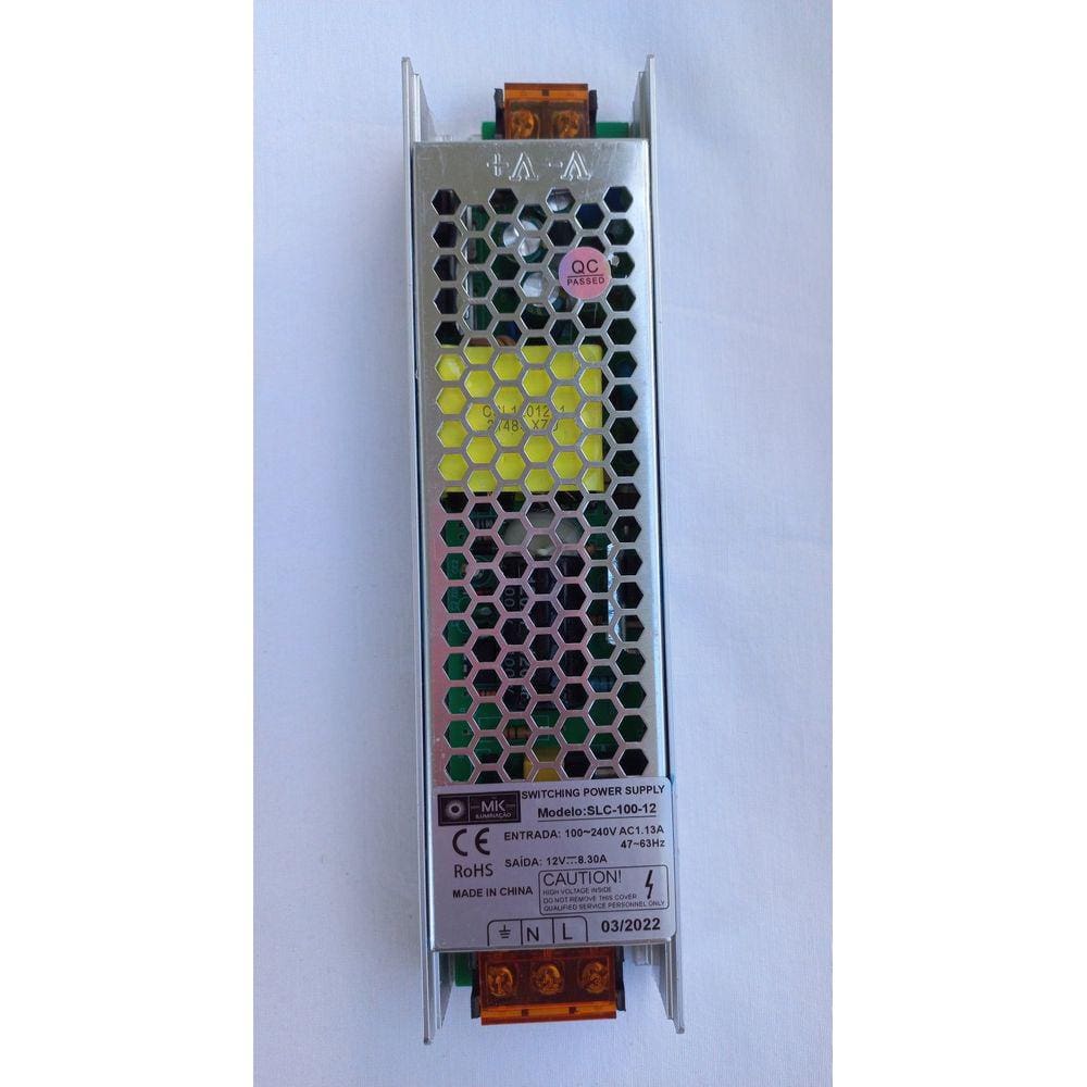 Fonte Chaveada Slim 12V 100W 8A Para Fita Led