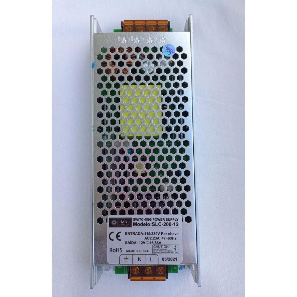 Fonte Chaveada Slim 12V 200W 16A Para Fita Led