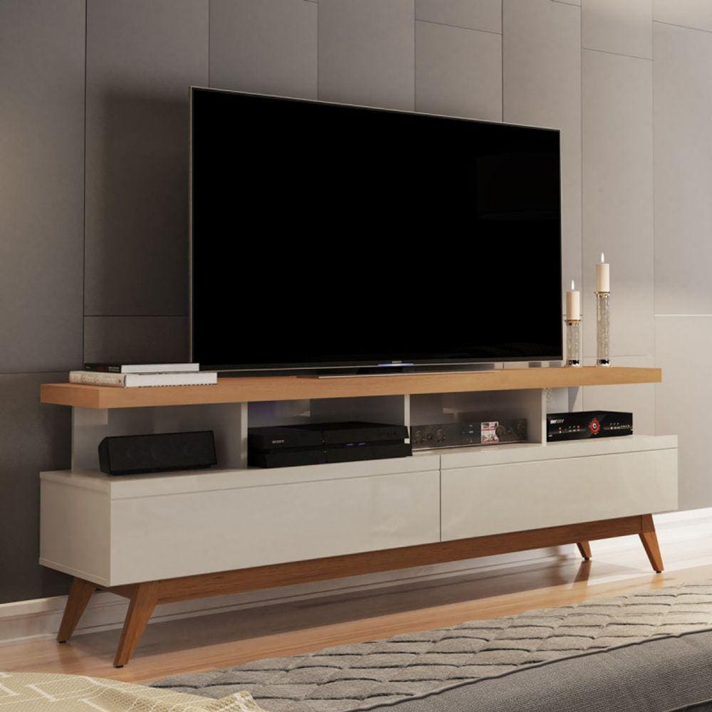 Rack 160cm 2 Gavetas Vivare Wood Germai - Ofertamo