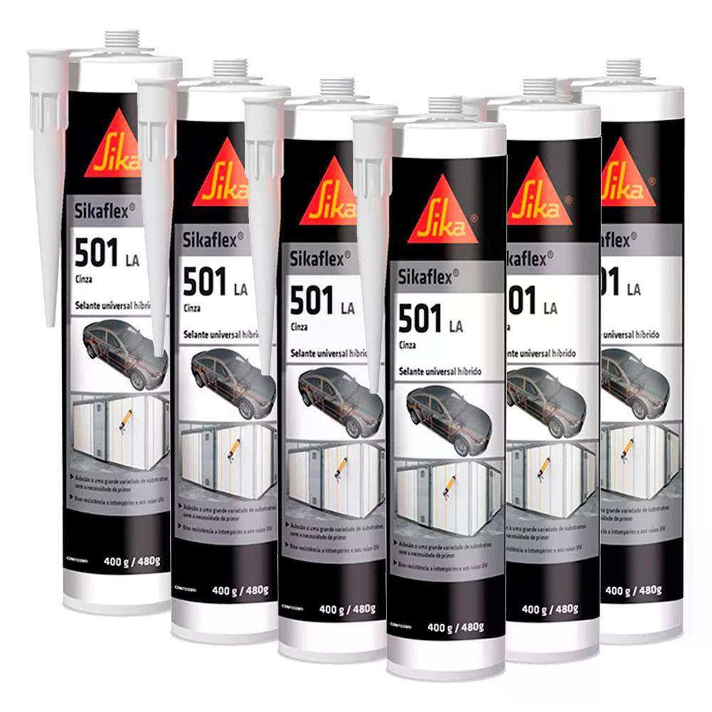 Selante PU Sika Sikaflex 501 LA 400g Branco com 6 Cartuchos