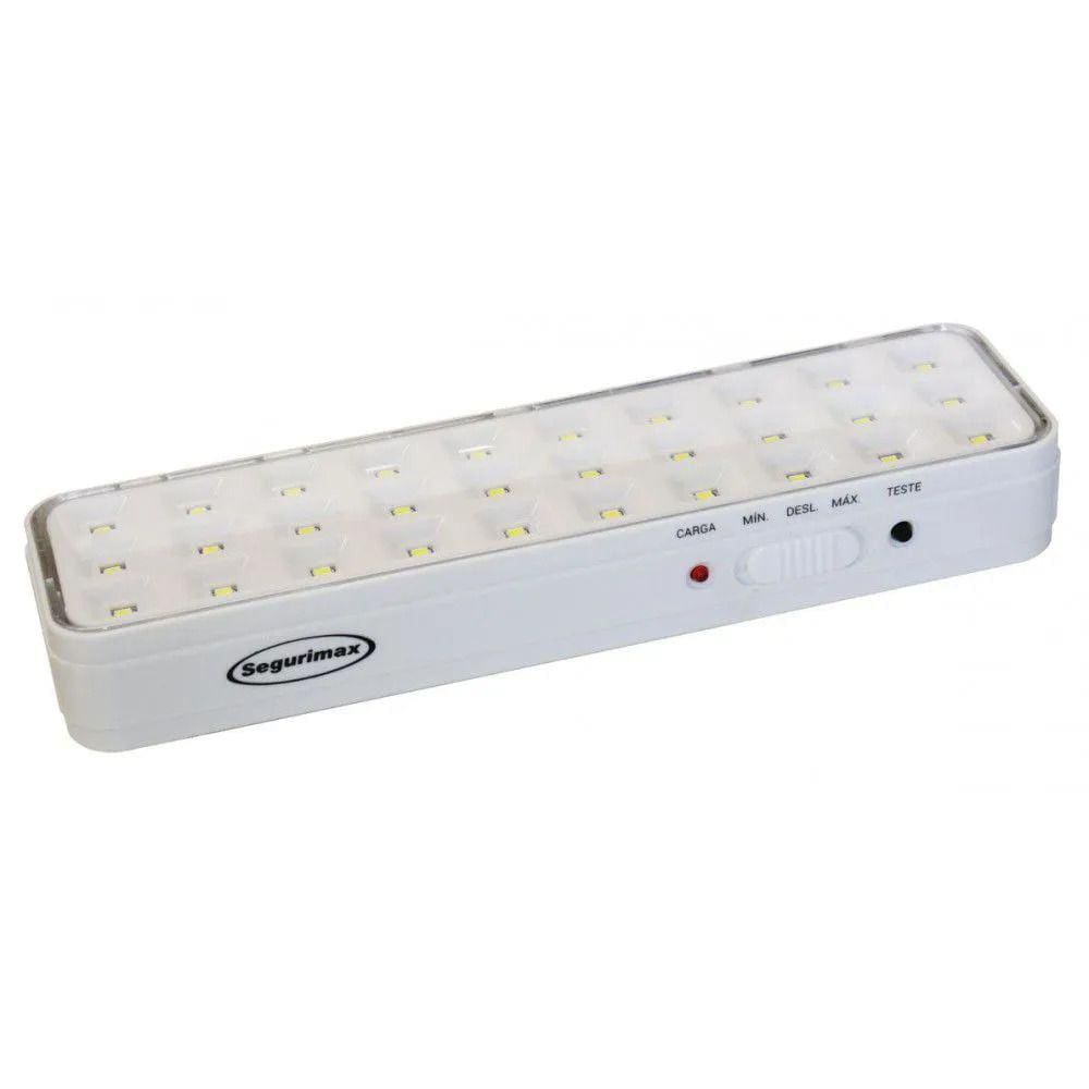 Luminária 30 Leds de emergência slim - Segurimax