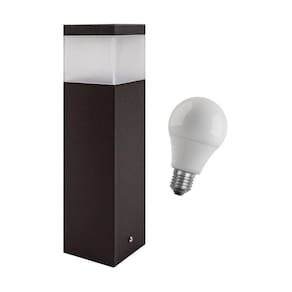 3x Poste Balizador 30cm P/ Jardim Alumínio MARROM + LED 12W branco frio ST1301