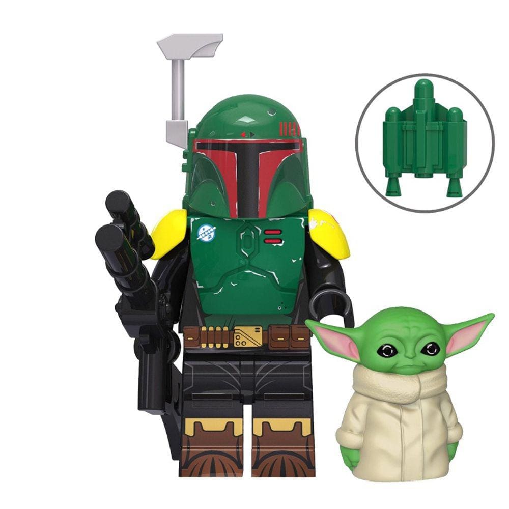 Bonecos Boba Fett Com Baby Yoda The Child Star Wars Blocos De Montar