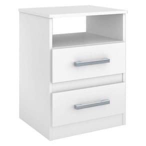 Mesa de Cabeceira com 2 Gavetas Moval Apolo - Cores Flex Branco/Rosa/Azul/Lilás