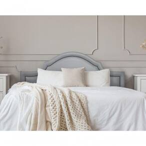 Cabeceira Queen Luxo 160X60 Cinza Tachas Fumê