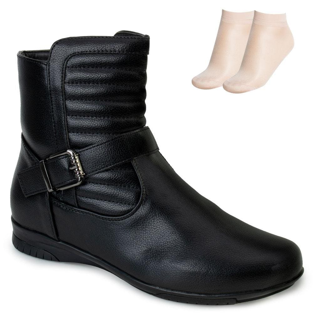 Bota Cano Baixo Flat Pink Moon e Meia MC23-71087