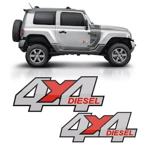 Par De Emblema Faixa Lateral 4X4 Troller Diesel