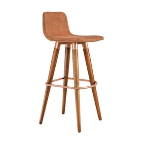 Banqueta Alta Luxo Linea Aço Cobre Linho Terracota Marrom