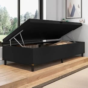 Base Box Lobbox Solt Bau 0,88 X 1,88 X 0,39 Suede Preto