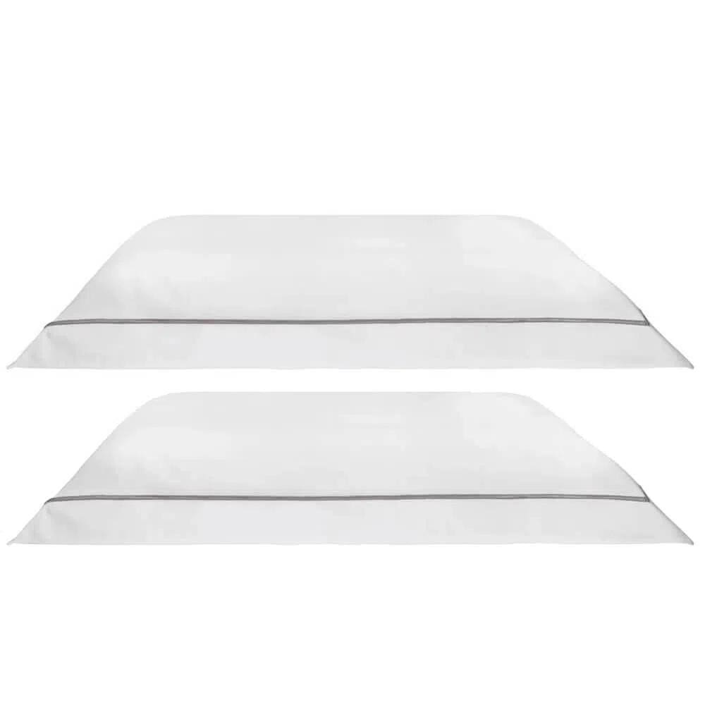 Kit Com 2 Fronhas 300 Fios Lazio - Kacyumara Branco / Fend