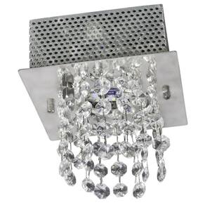 Plafon 1 Luz 14x14cm Sem Lâmpada Iguaçu GP0801BPFV2 Bronzearte Transparente