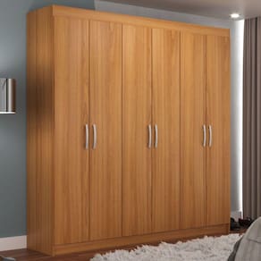 Guarda Roupa Casal 6 Portas 2 Gavetas Internas Montreal Yescasa Cinamomo