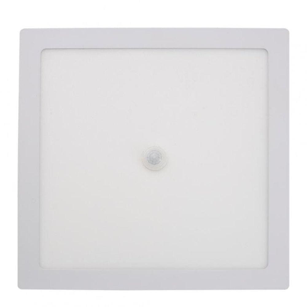 Painel Motion Sensor de Embutir Slim LED Quadrado 24W  Bivolt RLMS22246BC Bronzearte Branco