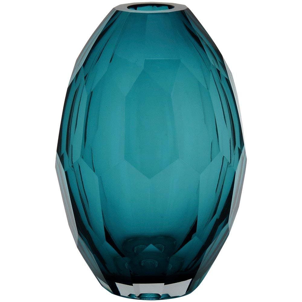 HOME&amp;CO GEMSTONE VASO 24x16x16cm VIDRO AZUL
