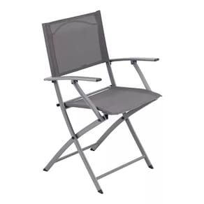 Cadeira Dobrável Aço Cinza 83x42x52cm Até 160kg - Premium