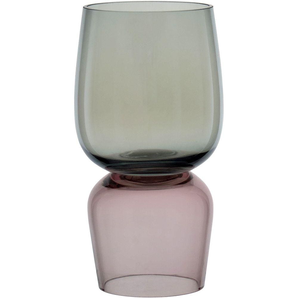 KEEN VASO 28x14x14cm VIDRO CINZA