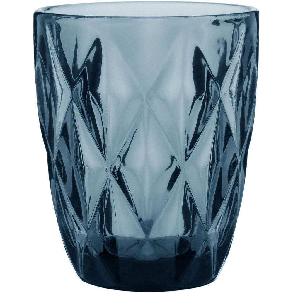 COPO ÁGUA 10x8x8cm 270ml VIDRO AZUL 6PÇ