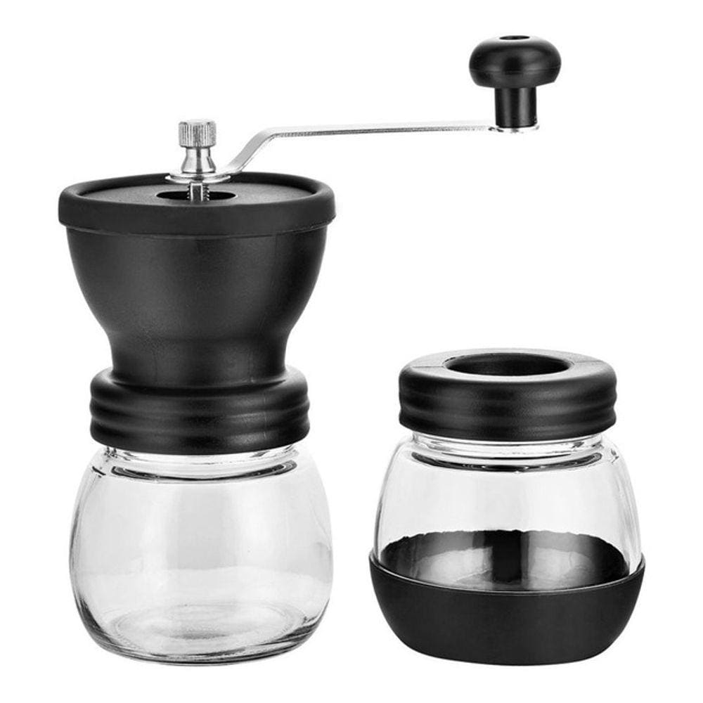 Moedor De Café Manual Grãos Vidro Plástico Moinho Aço Inox