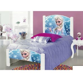 Cama Solteiro Infantil Frozen Branco