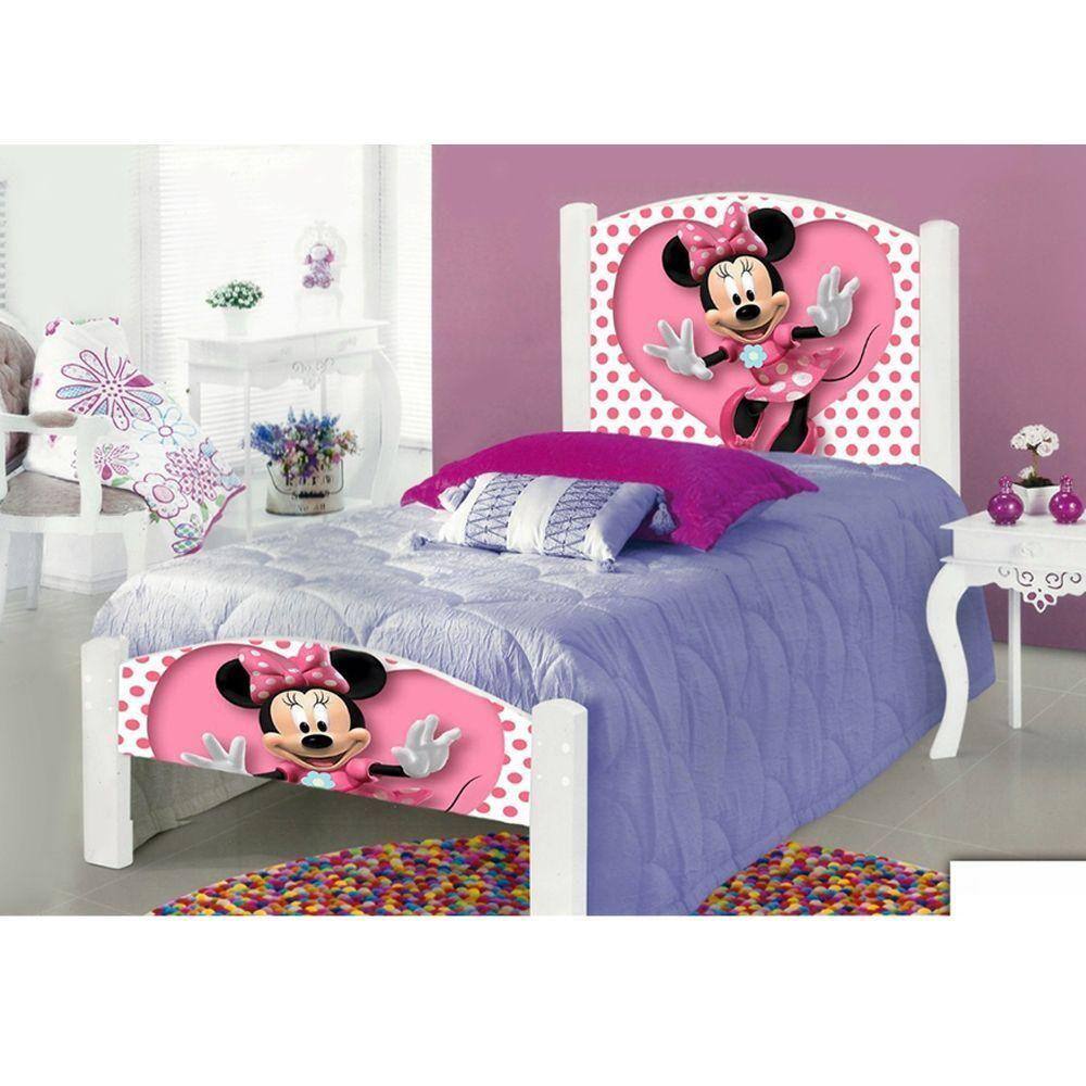 Cama Solteiro Infantil Minie Branco