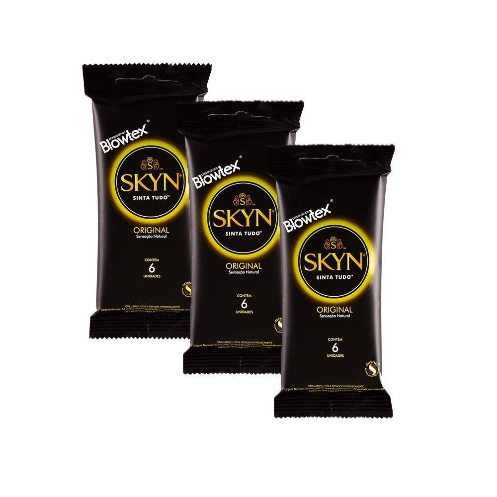 Kit 3 Pacotes Preservativo SKYN C/ 6 Unidades Cada