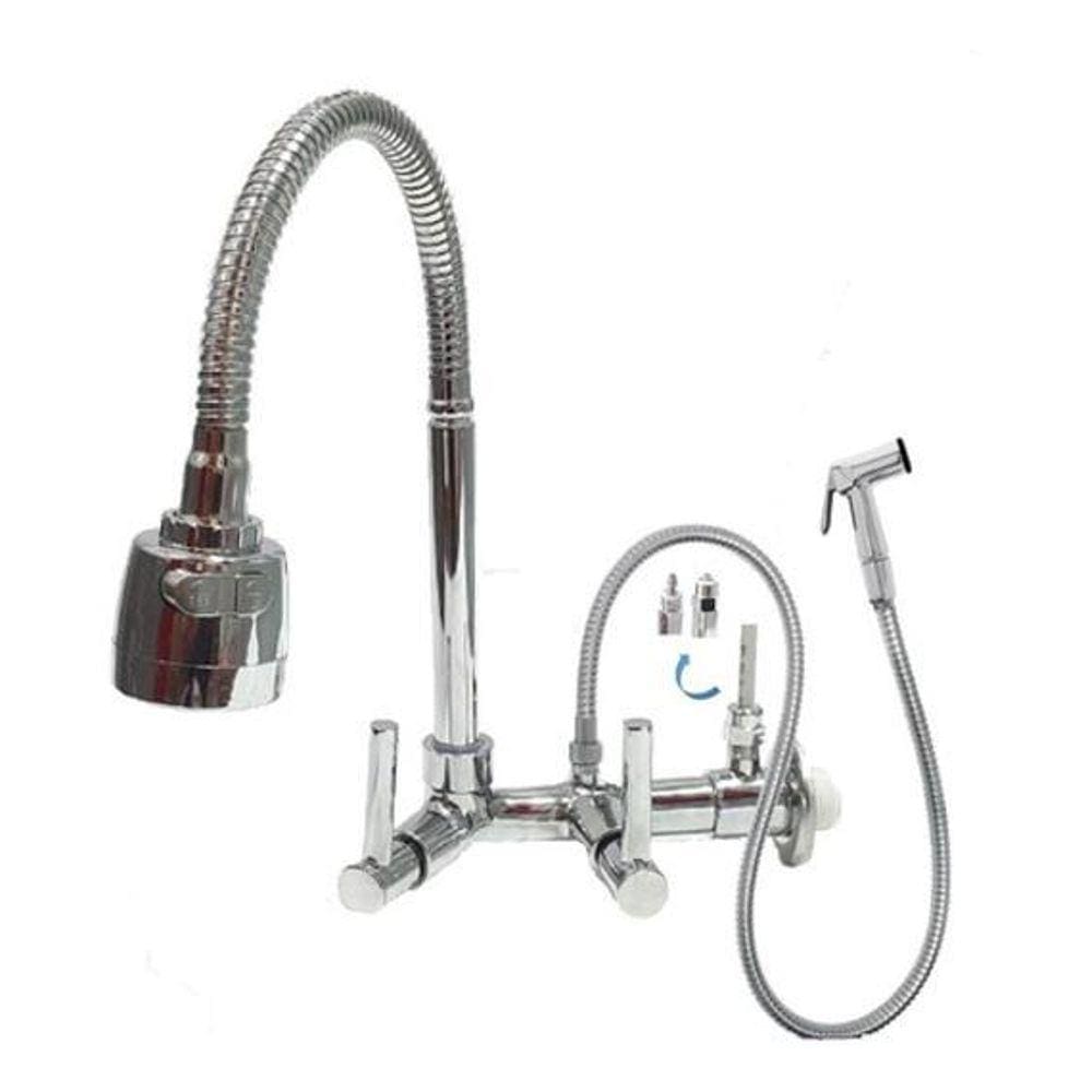 Torneira Cozinha Parede Gourmet Com Ducha Saída Purificador
