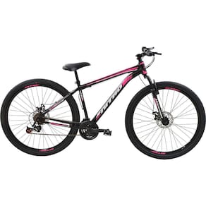 Bicicleta Aro 29 MTB Quadro 17" Freio a Disco Mecânico 21 velocidades Nitro Steel Preta/Verde Poli Sports
