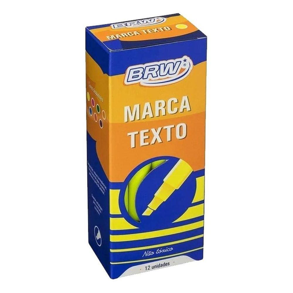 Caneta Marca Texto Fluorescente Brw Caixa Com 12