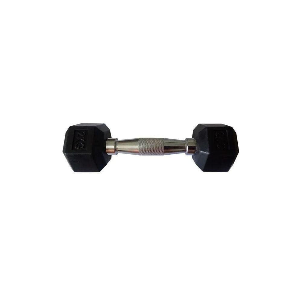 Halteres Sextavado Injetado com Pegada Cromada 2,0Kg