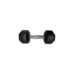 Halteres Sextavado Injetado com Pegada Cromada 8,0Kg