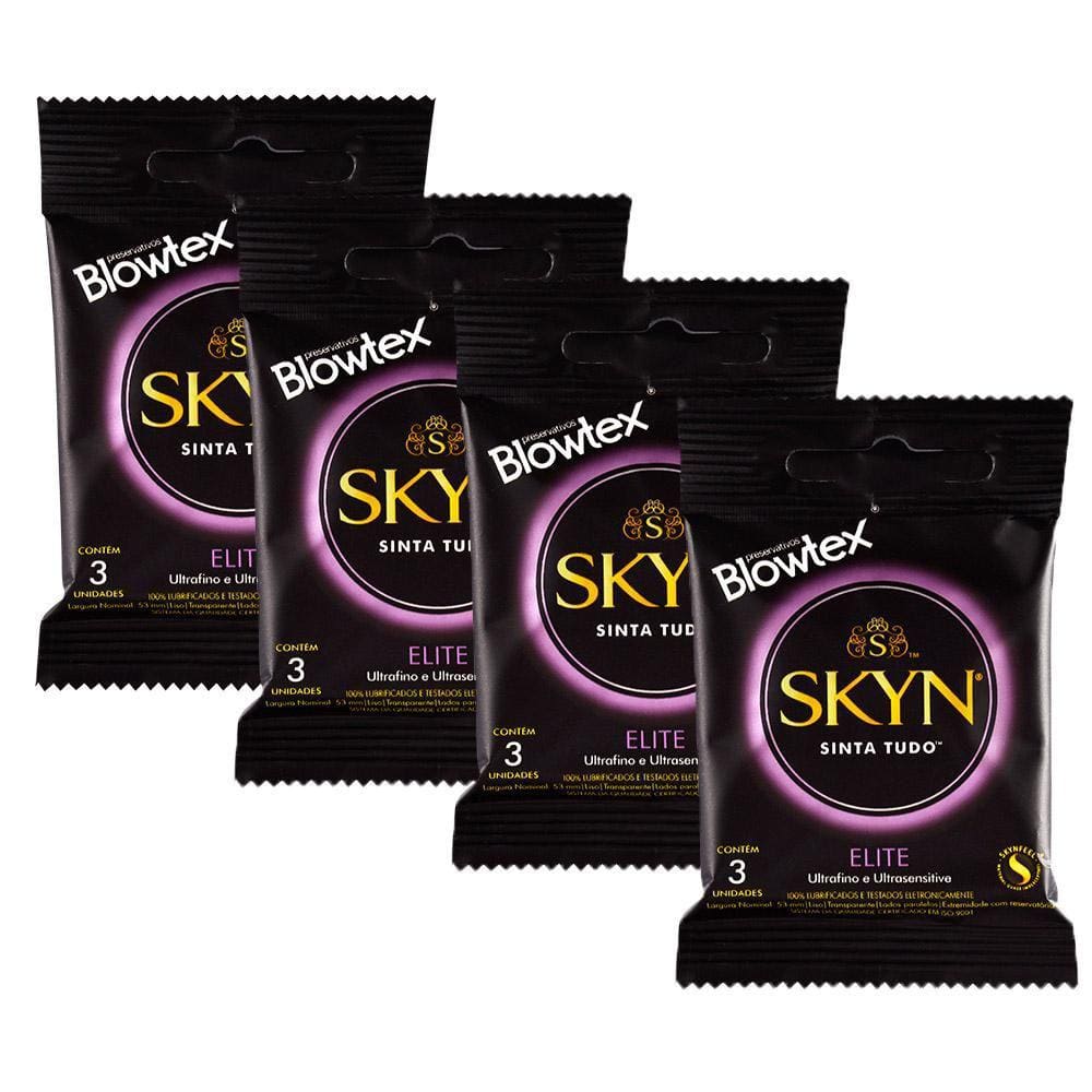 Kit com 4 Preservativo SKYN Elite c/ 3 Un Cada