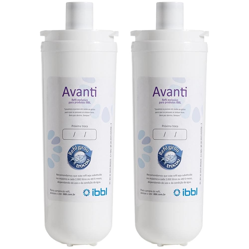 Kit com 2 Refil Filtro IBBL Avanti para Purificador de água Avanti, MIO e Vivax