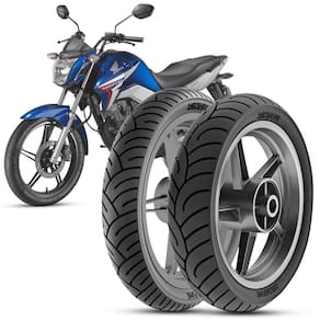 2 Pneu Moto Cg Titan Rinaldi 90/90-18 57p 80/100-18 47p Hb37