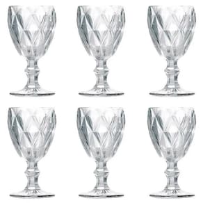 Jogo De 6 Taças Para Água Suco Vinho Cristal Diamond Lyor