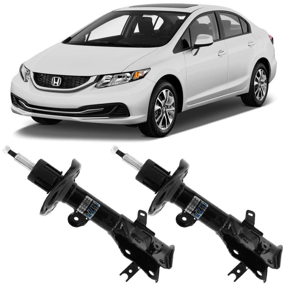 2 Amortecedor Honda Civic 2014 A 2016 Dianteiro Nakata