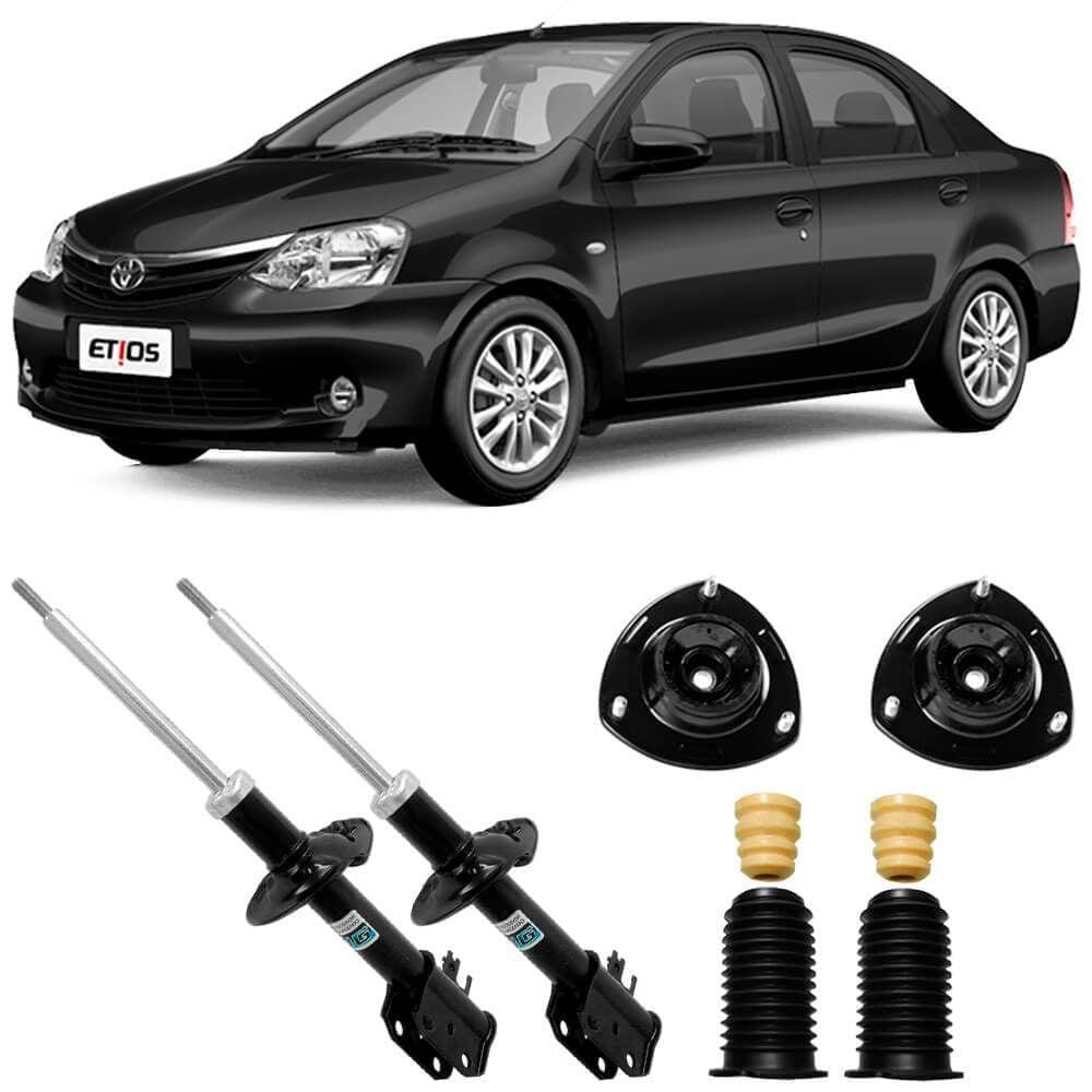 2 Amortecedor Etios 2012 a 2020 Dianteiro Motorista Passageiro Nakata e Kit