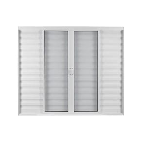 Janela de Alumínio Veneziana de Correr 100x150cm 6 Folhas 2 Fixas com Vidro Mini Boreal Linha Soft MGM Branco