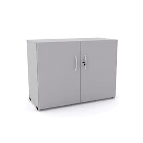 Armario Baixo Maxxi 2 Portas 68X89x38cm Cinza Cristal - Pandin